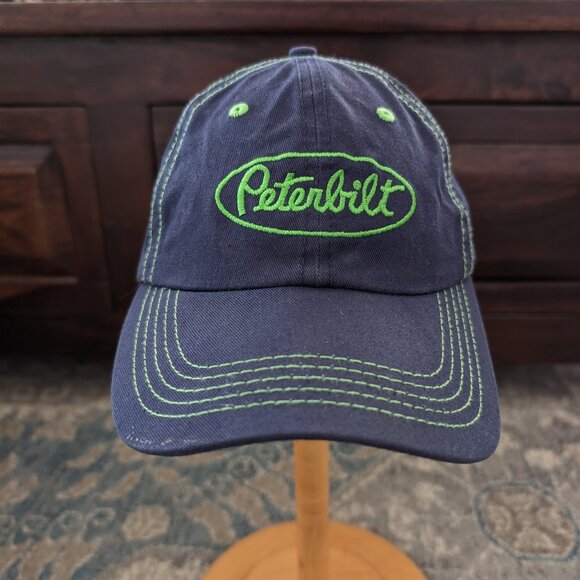 PETERBILT Baseball‎ Hat Adult Blue Logo Snapback Outdoor Trucker - Picture 1 of 10